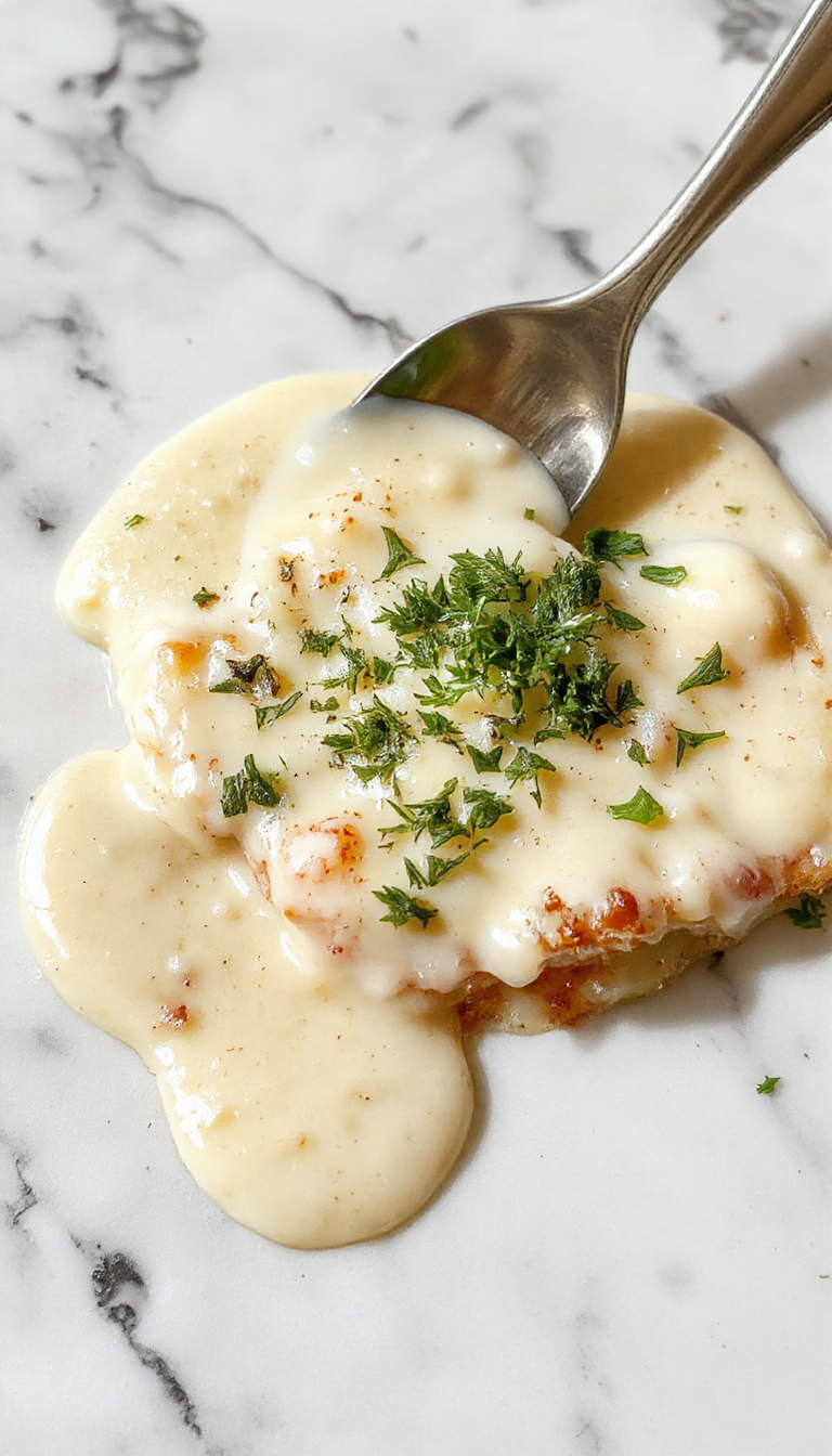 A vibrant, creamy white garlic pizza sauce in a rustic bowl, garnished with fresh chopped parsley and minced garlic, placed on a wooden table with a beautifully topped pizza in the background showcasing gooey cheese and crispy crust, highlighting the rich textures and fresh ingredients.