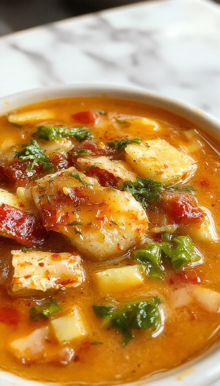 A vibrant bowl of vegetable soup featuring bright orange carrots, green zucchini, red tomatoes, and leafy spinach on a rustic wooden table, garnished with fresh herbs, steaming hot and colorful, with a silver spoon beside it