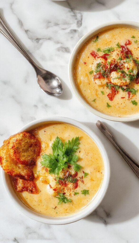 An inviting bowl of vibrant low calorie soup featuring colorful vegetables like spinach, carrots, and zucchini, topped with fresh herbs, served in a sleek white bowl on a wooden table with a rustic background, highlighting the smooth texture and appetizing appearance.