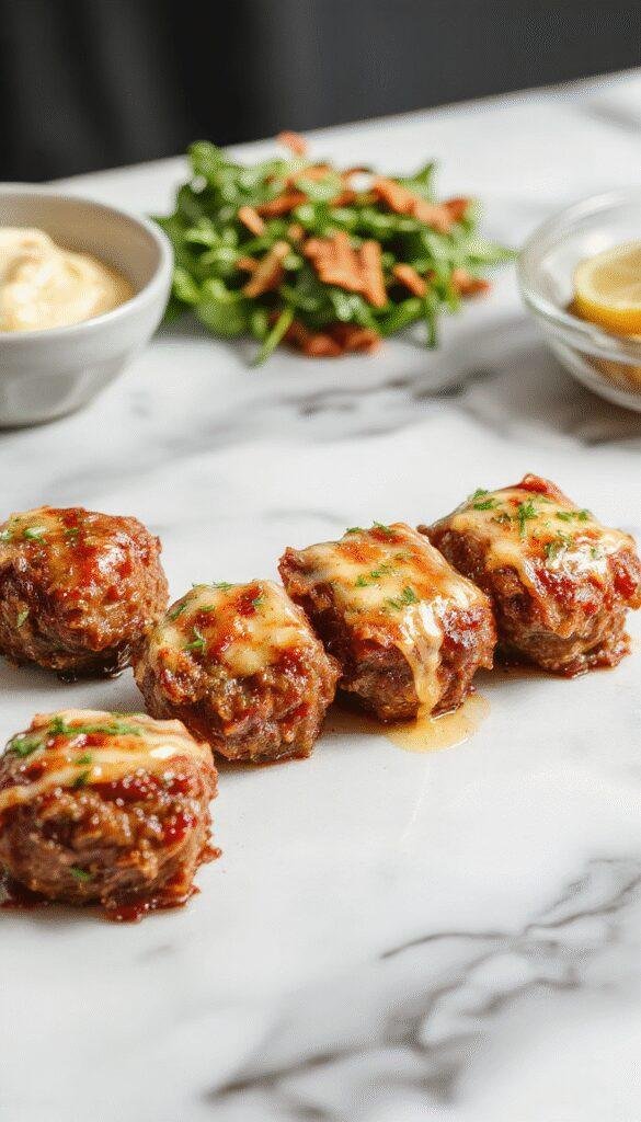 A close-up of sizzling beef bites coated in glossy garlic butter sauce served on a white plate. The beef is tender and caramelized, garnished with fresh herbs and surrounded by roasted garlic pieces. The dish is plated artfully with a drizzle of butter and sprinkled herbs, showcasing a rich, savory, and juicy appearance with a golden-brown exterior.