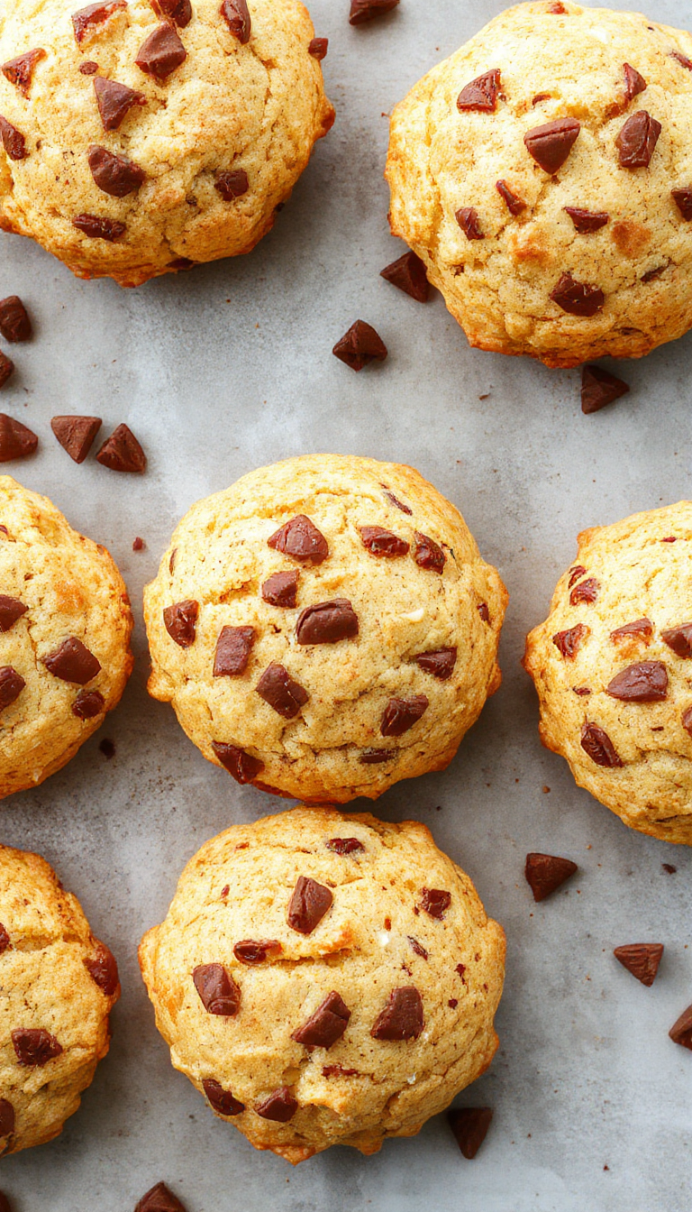 Golden-brown Power-Packed Protein Biscuits on a rustic wooden table, showcasing their crispy edges and chewy centers, perfect for a healthy breakfast.