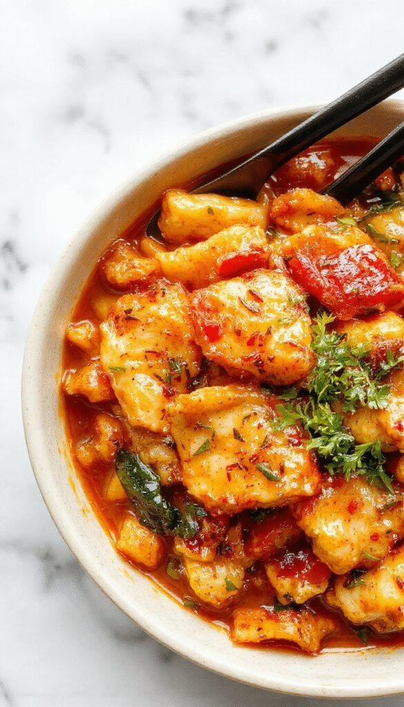 A vibrant plate of chicken ramen stir fry featuring sliced grilled chicken, tender noodles, colorful bell peppers, and green onions garnished with sesame seeds, served on a sleek white plate with a wooden background and chopsticks.