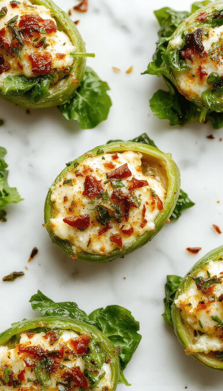 Colorful close-up of baked spinach and ricotta stuffed shells garnished with fresh basil on a white plate, showcasing creamy filling and golden crispy edges.