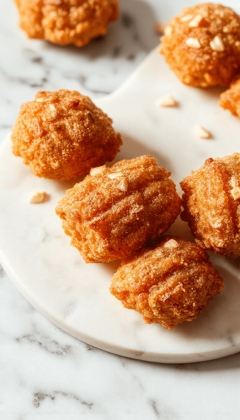 A close-up of golden-brown baked churro bites sprinkled with cinnamon sugar, arranged on a white plate with a rustic wooden backdrop, showcasing their crispy exterior and soft interior.