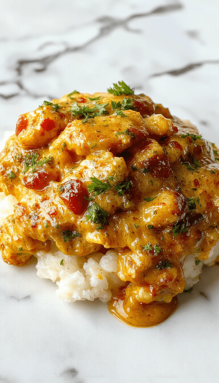 A vibrant bowl of homemade butter chicken featuring tender, orange-colored chicken pieces coated in a rich, creamy tomato sauce. Garnished with fresh cilantro and served on a rustic wooden plate alongside a side of steaming rice. The glossy sauce glistens under soft lighting, highlighting the smooth texture and aromatic spices, creating an inviting and appetizing presentation.