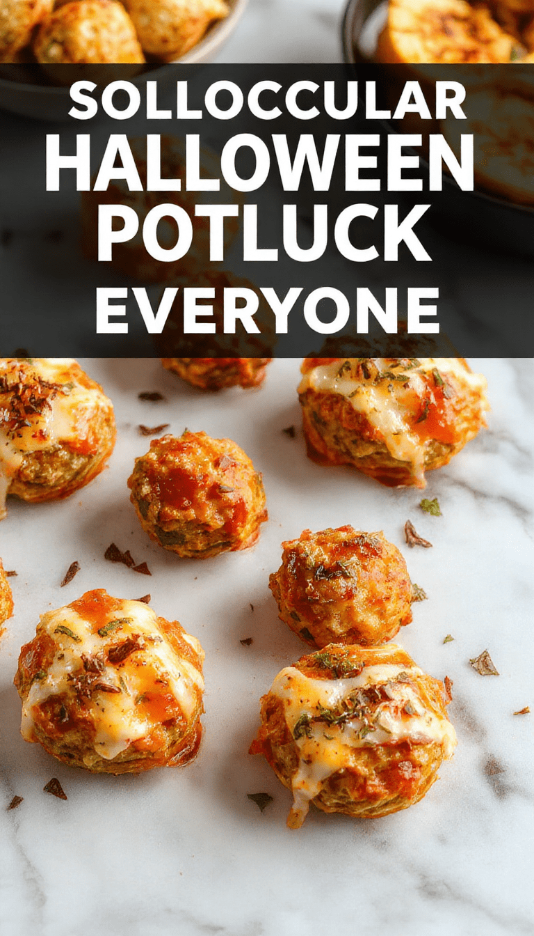 A vibrant Halloween-themed platter featuring creepy-looking cupcakes with orange and black icing, spooky sugar-coned monsters, and glowing jello shots, all decorated with festive orange, black, and green accents, presented on a dark wooden table with Halloween-themed decorations in the background