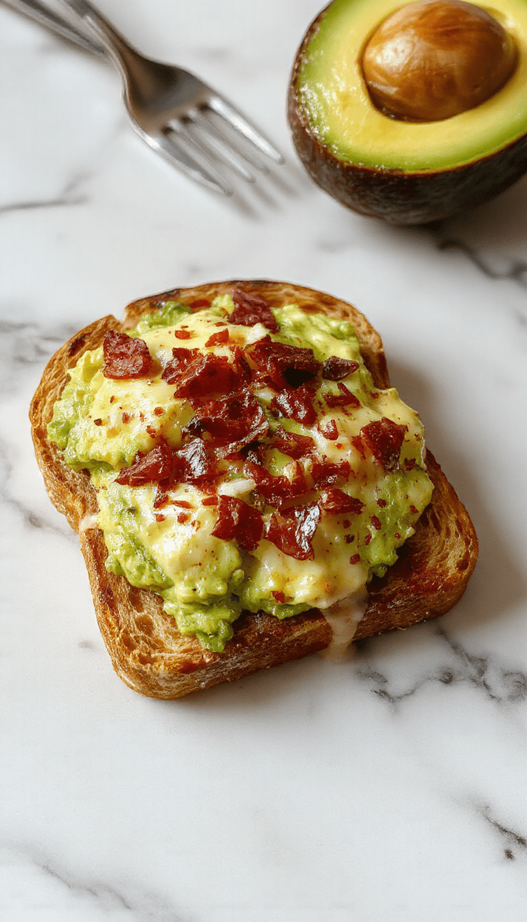 A vibrant close-up of a rustic wooden plate featuring two slices of toasted bread topped with ripe creamy avocado slices, drizzled with olive oil, sprinkled with flaky sea salt and garnished with fresh microgreens. The background is softly blurred, emphasizing the textures of the crunchy toast contrasted with smooth avocado and colorful toppings.