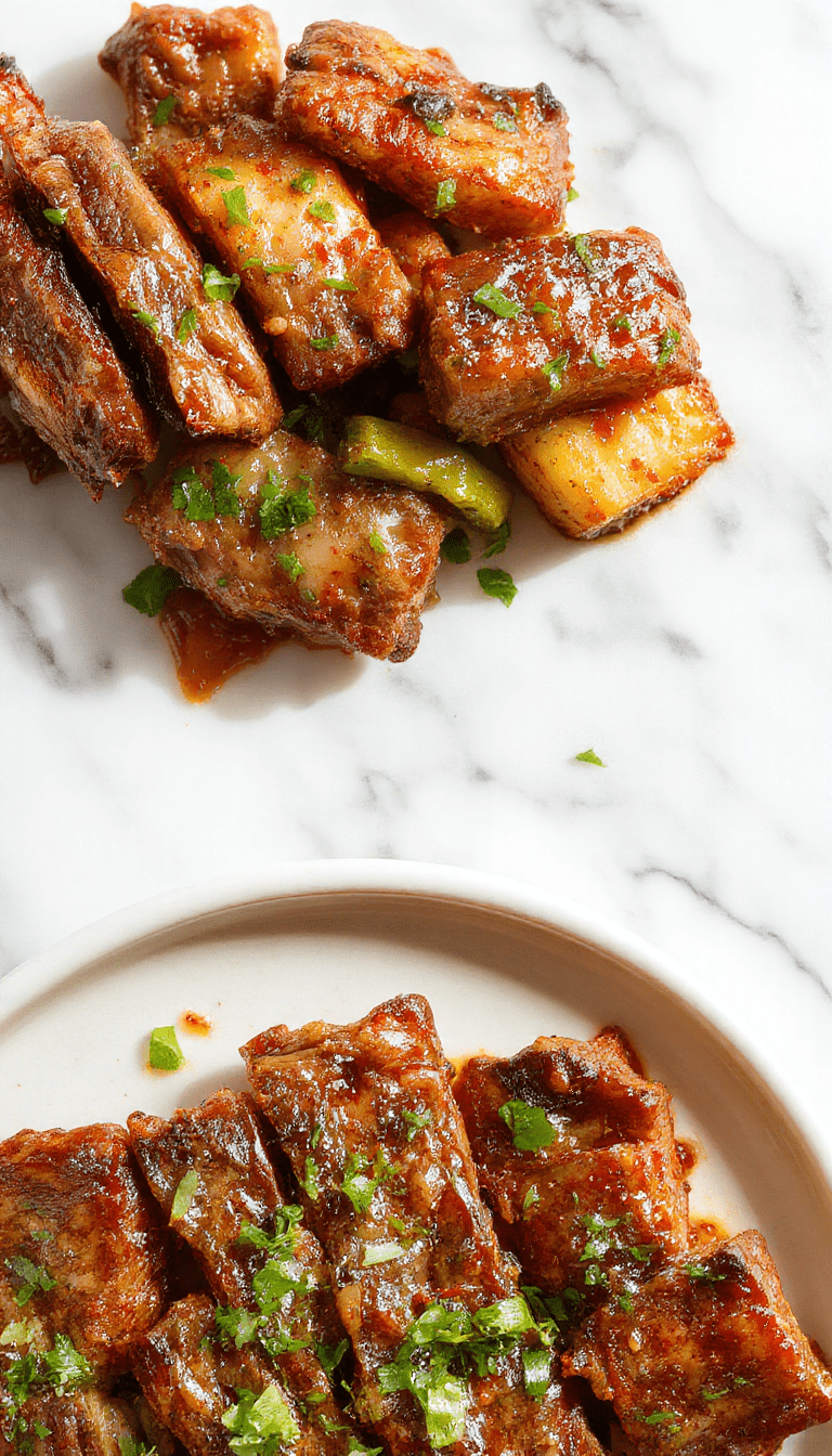 A vibrant plate of pepper steak featuring tender beef slices stir-fried with colorful bell peppers and onions, glazed with a savory sauce, served on a rustic wooden table with green garnish and a side of steamed rice.