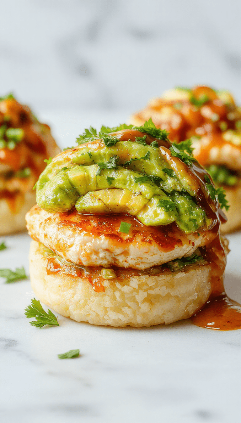A colorful rice stack featuring tender grilled chicken topped with a glossy honey lime glaze, slices of creamy avocado, fresh lime wedges, and bright cilantro garnish arranged in a tall, clear glass container on a rustic wooden surface, with vibrant green, yellow, and red hues emphasizing freshness and flavor.