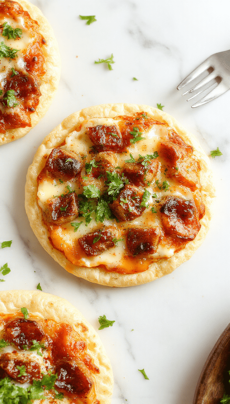 Colorful assortment of pita pizzas topped with melted cheese, fresh vegetables, and savory meats displayed on a rustic wooden serving board. The vibrant ingredients include bright red tomatoes, green bell peppers, and golden melted cheese, with a crisp, toasted pita base. The presentation is casual yet appetizing, styled with a sprinkle of herbs and a scattered of ingredients to highlight freshness and homemade appeal.